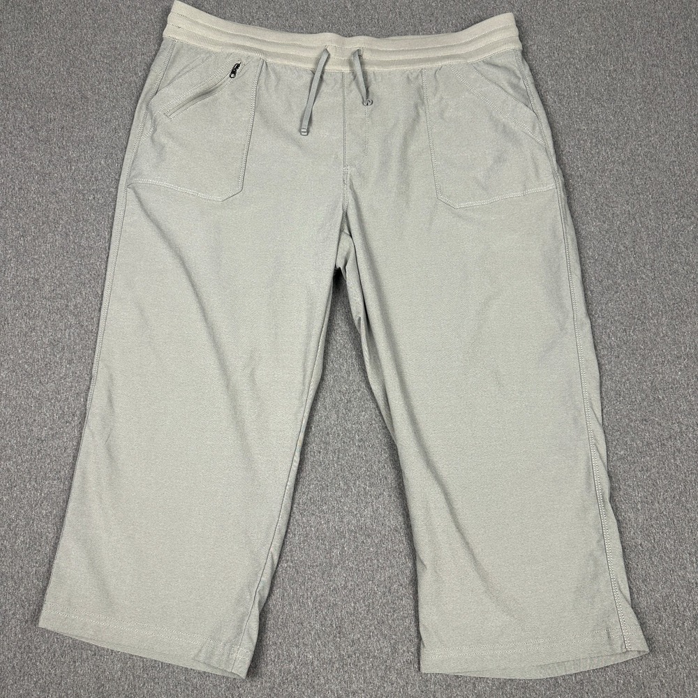 KUHL Trekr Pull On Kapri Womens XL Gray Crop Hiking Travel Trail Pants 6473